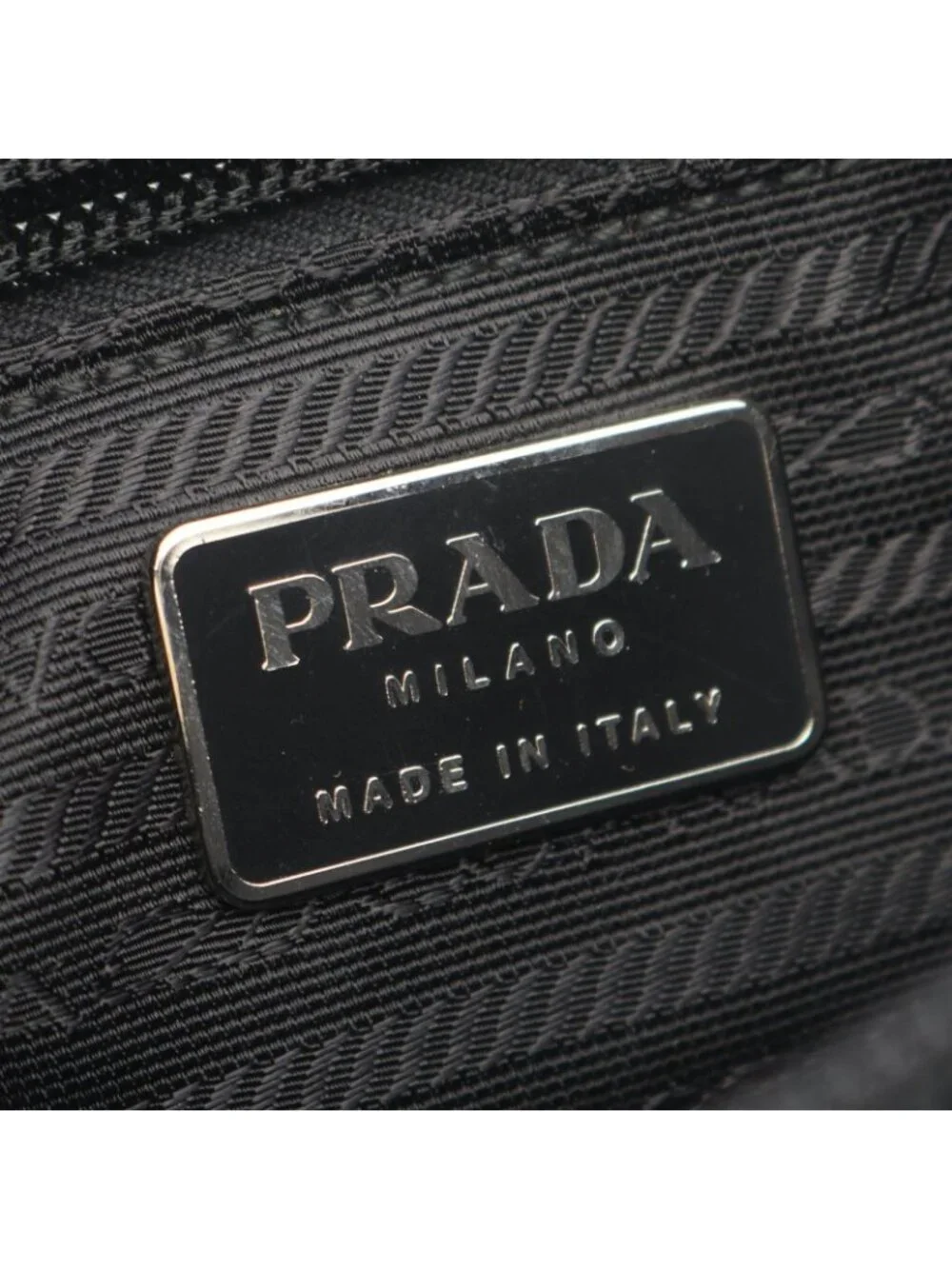 Prada Shoulder Bag Tessuto Bacheli Black Nylon Leather Triangle Logo Chain